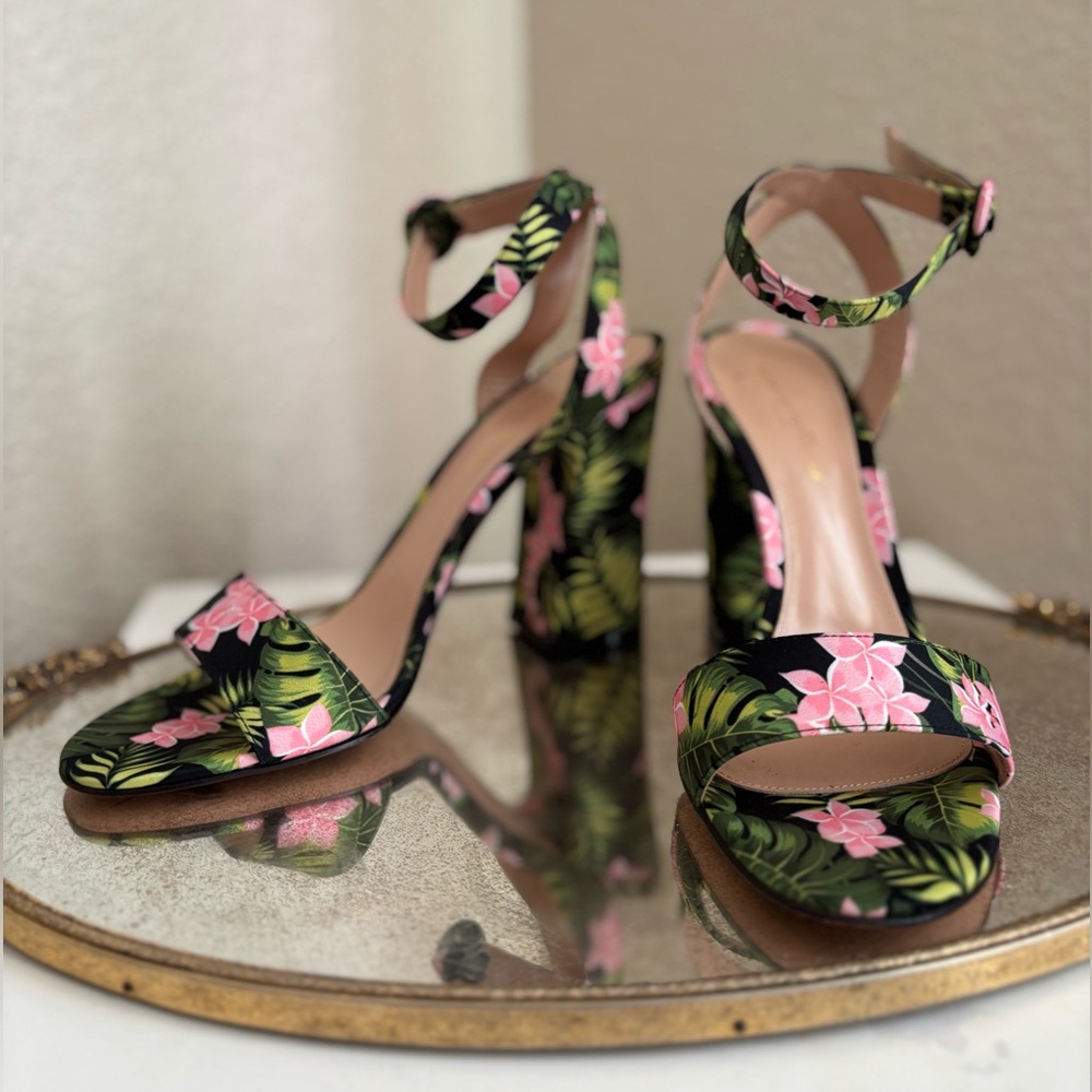 Gianvito Rossi tropical floral straps sandals